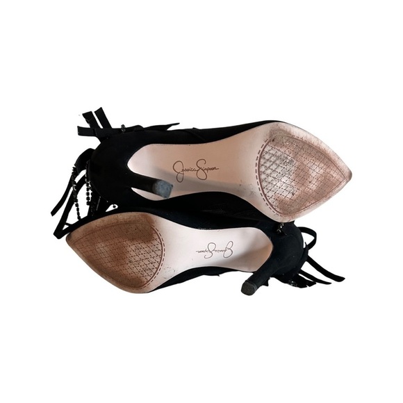 Jessica Simpson Micro Suede Rhinestone Fringe Bootie LIKE NEW!! - Picture 7 of 10